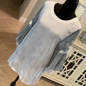 Vintage Concept gray half bell sleeves tunic, size small